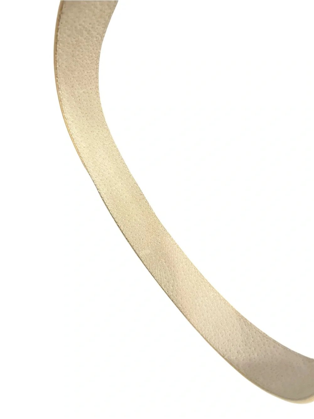 Neutral Gold Accent Cowhide Leather Fur Belt with Antiqued Brass Buckle